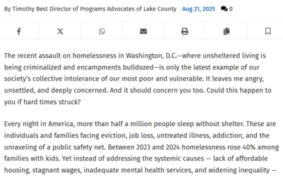 ALC Co-ED Tim Best Urges Proactive Response to Homelessness