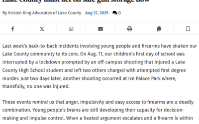 ALC Co-ED Kristen King Advocates for Safe Gun Storage Following Recent Youth Shooting Incidents
