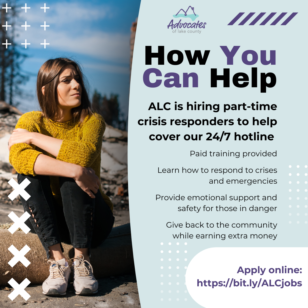 Become a crisis hotline responder with ALC! Visit bit.ly/ALCjobs for more info