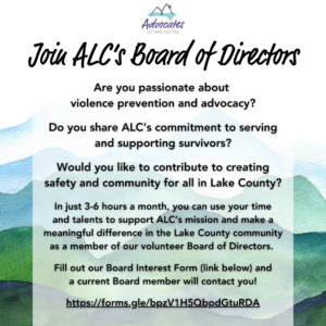 graphic advertising board member opportunities at nonprofit organization Advocates of Lake County located in Leadville, Colorado