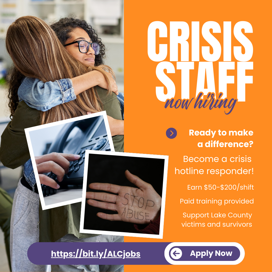 Become a crisis hotline responder with ALC! Visit bit.ly/ALCjobs for more info